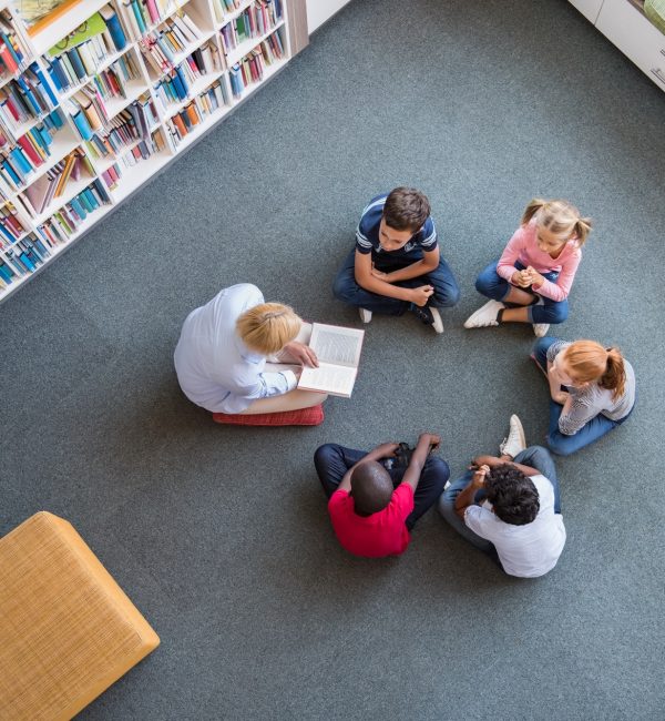 Children listening a fairy tale
