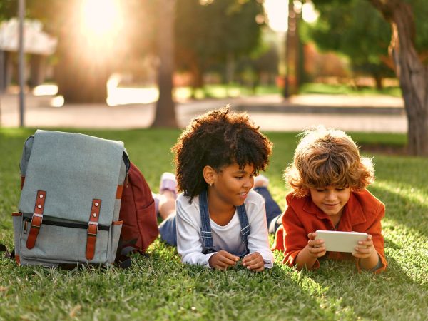 School children on the street